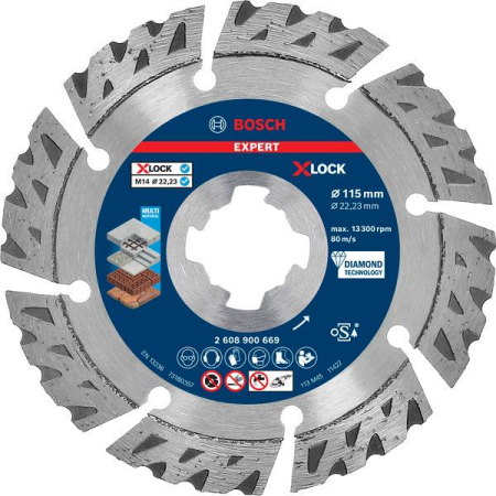 SCULE & MATERIALE - BOSCH EXPERT Hard Ceramic, Disc de tăiere diamantat, cu durată mare de viață, pentru polizoare unghiulare mici, X-LOCK, Ø 115-125 mm