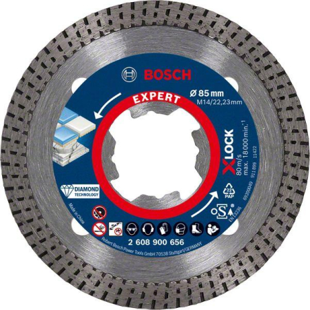 SCULE & MATERIALE - BOSCH EXPERT Hard Ceramic, Disc de tăiere diamantat, de precizie, pentru polizoare unghiulare mici, X-LOCK, Ø 85-125 mm