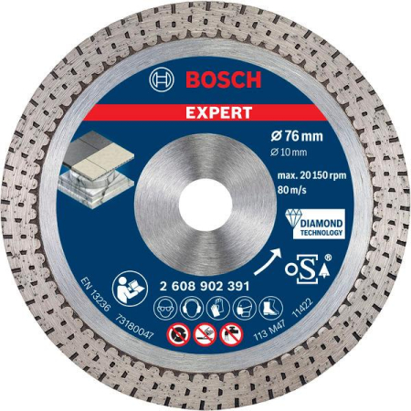 SCULE & MATERIALE - BOSCH EXPERT Hard Ceramic, Disc de tăiere diamantat, pentru mini-polizoare unghiulare, alezaj 10 mm, 76 x 1,9 x 10 mm