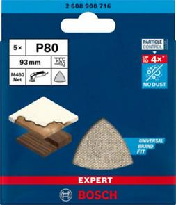 BOSCH EXPERT M480, Plasă de șlefuit, pentru șlefuitoare delta, granulație 80-400 [cutie 5 bucăți] [4]