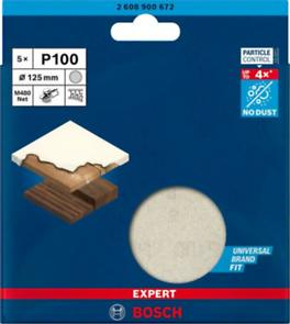 Discuri, coli și role abrazive - BOSCH EXPERT M480, Plasă de șlefuit, pentru șlefuitoare orbitale cu excentric, Ø 125-150 mm [cutie 5 bucăți]