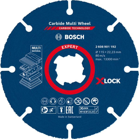 SCULE & MATERIALE - BOSCH EXPERT Multi Material, Disc de tăiere cu carbură pentru polizoare unghiulare mici, X-LOCK, Ø 115-125 mm