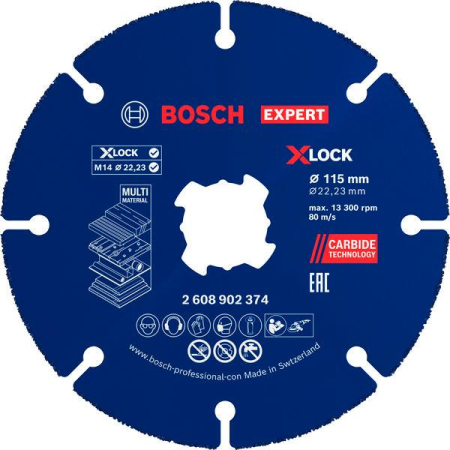 SCULE & MATERIALE - BOSCH EXPERT Multi Material, Disc de tăiere cu carbură pentru polizoare unghiulare mici, X-LOCK, Ø 115-125 mm [cutie 10 bucăți]