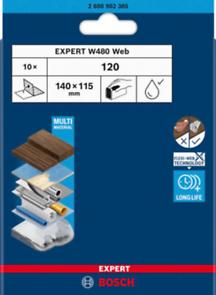 BOSCH EXPERT W480 Web 1/4, Foaie pentru șlefuire manuală, granulație 120-320 [cutie 10 bucăți] [1]