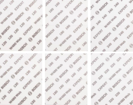 SCULE & MATERIALE - BOSCH EXPERT W480 Web 1/4, Set foi pentru șlefuire manuală, granulație 2x120 / 2x180 / 1x240 / 1x320, 115 mm