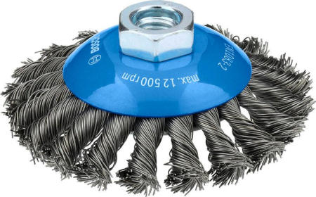 SCULE & MATERIALE - BOSCH, Perie conică grea metalică pentru polizoare unghiulare mari cu alezaj M14, 100 x 0,5 mm, M14