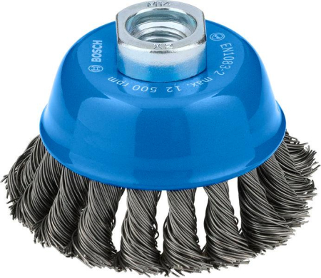 SCULE & MATERIALE - BOSCH, Perie-oală Metal Heavy pentru polizoare unghiulare mici cu alezaj M14, 75 x 0,5 mm, M14