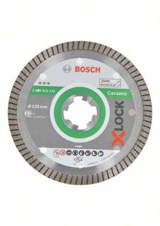 SCULE & MATERIALE - BOSCH PRO Ceramic, Disc de tăiere diamantat, pentru polizoare unghiulare mici, X-Lock, 125 x 1,4 x 22,23 mm