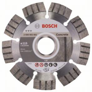 BOSCH PRO Concrete, Disc de tăiere diamantat, pentru polizoare unghiulare mici, alezaj 22,23 mm, Ø 115-125 mm [1]