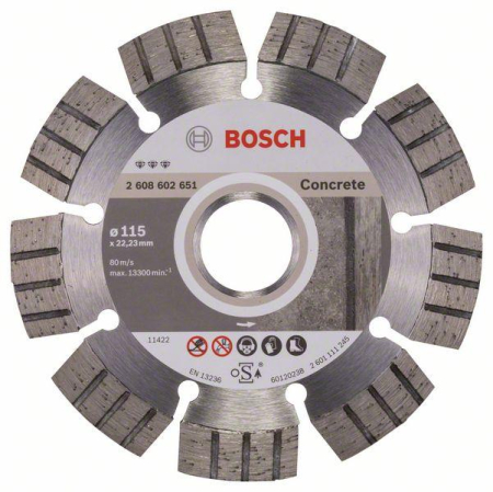 SCULE & MATERIALE - BOSCH PRO Concrete, Disc de tăiere diamantat, pentru polizoare unghiulare mici, alezaj 22,23 mm, Ø 115-125 mm