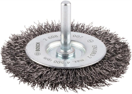 SCULE & MATERIALE - BOSCH PRO Metal Clean, Perie-disc de sârmă, din sârmă ondulată, pentru mașini de înșurubat și mașini de găurit cu percuție, tijă cilindrică, Ø 75-100 mm