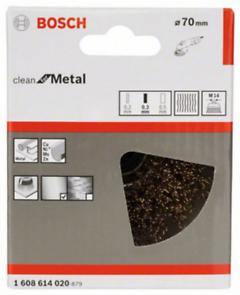 BOSCH PRO Metal Clean, Perie-oală, din sârmă ondulată, pentru polizoare unghiulare mici, filet M14, 70 x 0,3 mm, M14 [3]