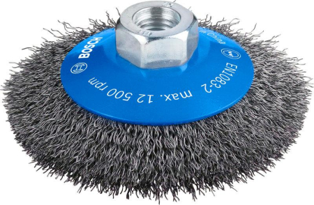 SCULE & MATERIALE - BOSCH PRO Metal Clean, Perie teșită, din sârmă ondulată. pentru polizoare unghiulare mici, filet M14, 100 x 0,3 mm, M14