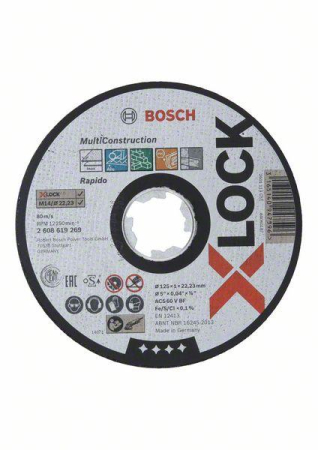SCULE & MATERIALE - BOSCH PRO Multi Construction, Disc de tăiere din material compozit, pentru polizoare unghiulare mici, X-Lock, grosime 1-1,6 mm