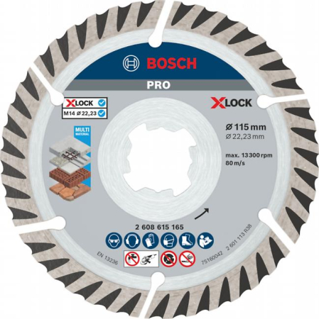 SCULE & MATERIALE - BOSCH PRO Multi Material, Disc de tăiere diamantat, pentru polizoare unghiulare mici, X-Lock, Ø 115-125 mm [cutie 2 bucăți]
