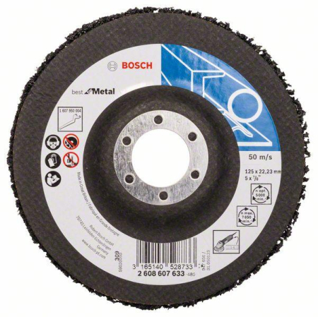 SCULE & MATERIALE - BOSCH PRO N377, Disc de curățare, pentru polizoare unghiulare mici, alezaj 22,23 mm, 125 mm