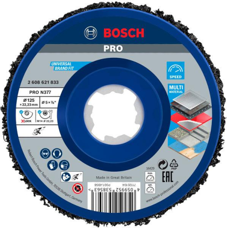 SCULE & MATERIALE - BOSCH PRO N377, Disc de curățare, pentru polizoare unghiulare mici, X-Lock, 125 x 22,23 mm