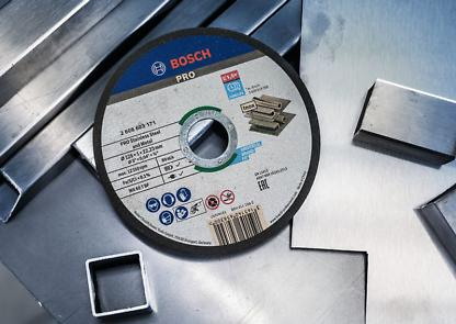 BOSCH PRO Stainless Steel and Metal, Disc de tăiere din material compozit, cu durată mare de viață, pentru polizoare unghiulare mici, alezaj 22,23 mm, Ø 115-125 mm [cutie 100 bucăți] [5]