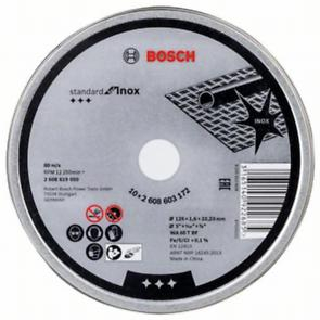 BOSCH PRO Stainless Steel and Metal, Disc de tăiere din material compozit, pentru polizoare unghiulare mici, alezaj 22,23 mm, 125 x 1,6 mm [cutie 10 bucăți] [2]