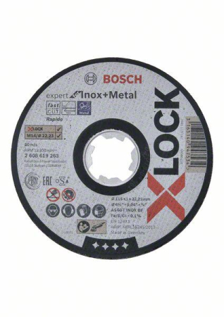 SCULE & MATERIALE - BOSCH PRO Stainless Steel and Metal, Disc de tăiere din material compozit, subțire, cu durată mare de viață, pentru polizoare unghiulare mici, X-Lock, Ø 115-125 mm