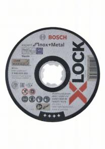 BOSCH PRO Stainless Steel and Metal, Disc de tăiere din material compozit, subțire, cu durată mare de viață, pentru polizoare unghiulare mici, X-Lock, Ø 115-125 mm [1]