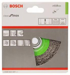 BOSCH PRO Stainless Steel Clean, Perie-disc de sârmă, din sârmă ondulată, pentru polizoare unghiulare mari, filet M14, 115 x 0,3 mm, M14 [2]