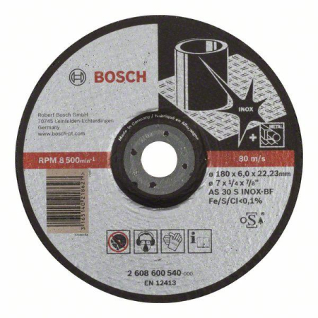 SCULE & MATERIALE - BOSCH PRO Stainless Steel, Disc de degroșare din material compozit, pentru polizoare unghiulare mari, alezaj 22,23 mm, Ø 180-230 mm