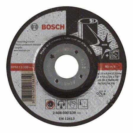 SCULE & MATERIALE - BOSCH PRO Stainless Steel, Disc de degroșare din material compozit, pentru polizoare unghiulare mici, alezaj 22,23 mm, Ø 115-125 mm