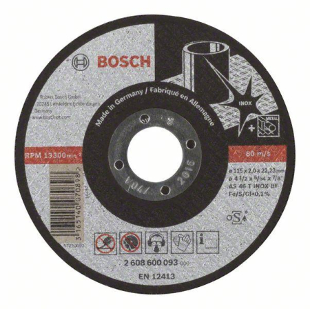 SCULE & MATERIALE - BOSCH PRO Stainless Steel, Disc de tăiere din material compozit, cu durată mare de viață, pentru polizoare unghiulare mici, alezaj 22,23 mm, Ø 115-125 mm