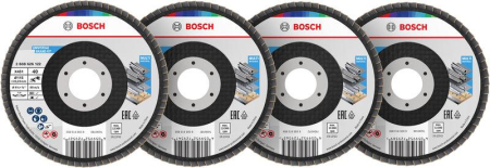 SCULE & MATERIALE - BOSCH, Set de discuri de șlefuire evantai X451, descriere set G40 x 15, G60 x 15, G80 x 15, G120 x 15, Ø 115-125 mm