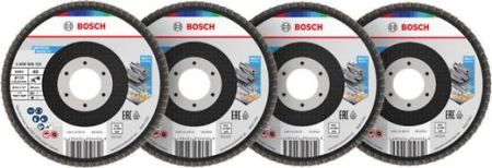 BOSCH, Set de discuri de șlefuire evantai X451, descriere set G40 x 15, G60 x 15, G80 x 15, G120 x 15, Ø 115-125 mm [1]