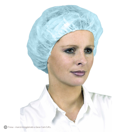 Acoperitori cap unică folosință - BOUFFANT CAP, Capelină de unică folosință  tip Bouffant, din SPP, diametru 53 cm, 4 g/mp [Set 100 unități]
