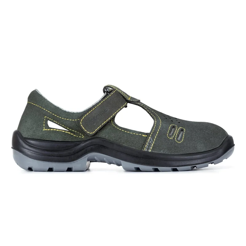 Sandale - EXENA BRACCIANO S1P SRC, Sandale de protecție din piele întoarsă de bovină, bombeu metalic, lamelă antiperforație, închidere Velcro