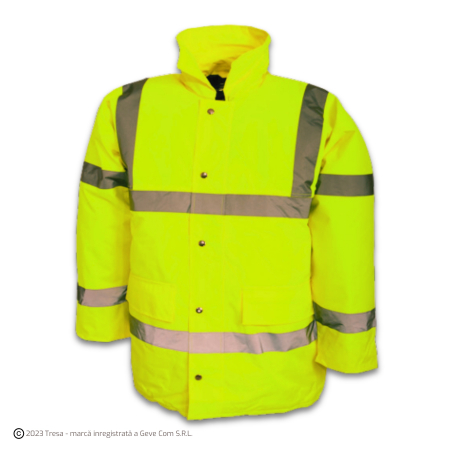 Îmbrăcăminte REFLECTORIZANTĂ (HI-VIS) - BRISTOL, Jachetă HI-VIS de iarnă, din poliester Oxford și membrană PU, căptușeală termică 220 g/mp