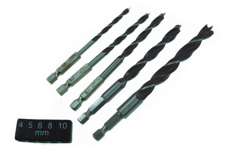 Burghie și dălți - Burghiu Lemn Coadă Hex (5 pcs, diametru 4 mm)