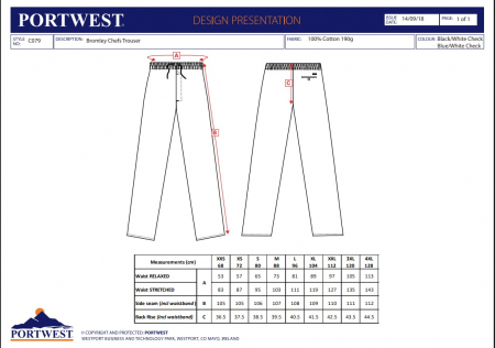 C079, Pantaloni în talie din bumbac, 190 g/mp [2]