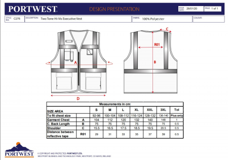 C276, Vestă de vizibilitate ridicată din poliester, 124 g/mp [2]