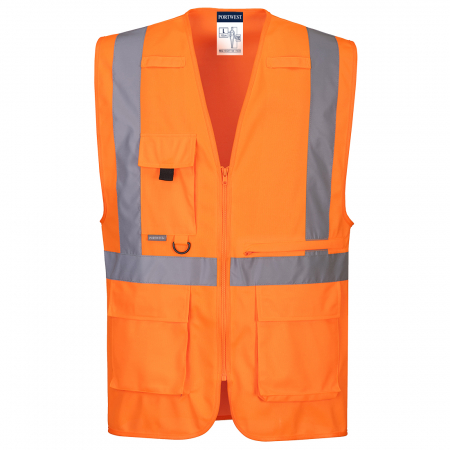 Veste reflectorizante (HI-VIS) - C357, Vesta Hi-Vis Executive cu buzunar pentru tabletă, din poliester, 124 g/mp