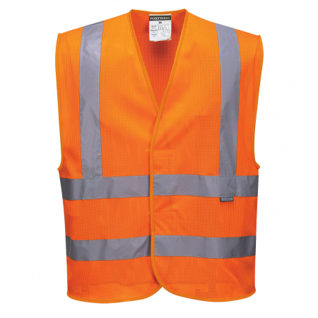 Veste reflectorizante (HI-VIS) - C370, Vesta Hi-Vis din poliester tip plasă, 150 g/mp