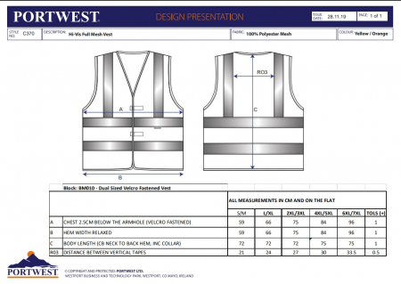 C370, Vesta Hi-Vis din poliester tip plasă, 150 g/mp [2]