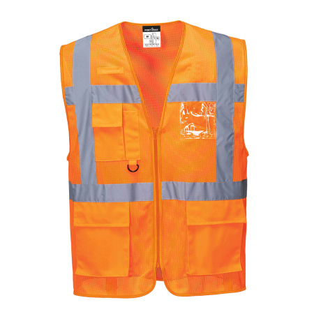 Îmbrăcăminte REFLECTORIZANTĂ (HI-VIS) - C376, Vestă HI-VIS din 100% poliester tip plasa, 150 g/mp