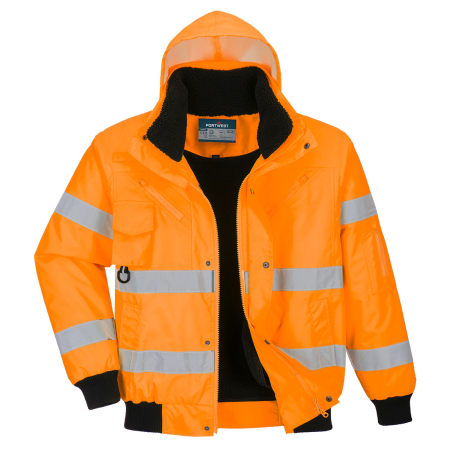 Jachete reflectorizante (HI-VIS) - C467, Jachetă de iarnă reflectorizantă HI-VIS din poliester 300D, țesătură Oxford, 190 g/mp