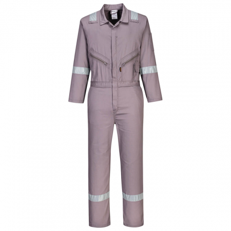 Combinezoane - PORTWEST IONA, Combinezon de lucru din bumbac cu benzi reflectorizante, 190 g/mp