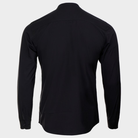 Cămașă cu guler tip tunică pentru personal de pază, croială cambrată, din bumbac elastic [1]