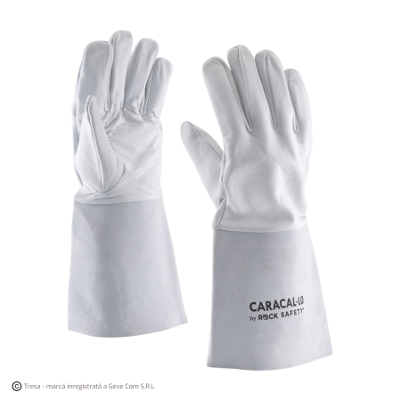 Protecție sudură - CARACAL-LO, Mănuși de sudură din piele de oaie, cu manșetă din piele șpalț de bovină, lungime 35 cm