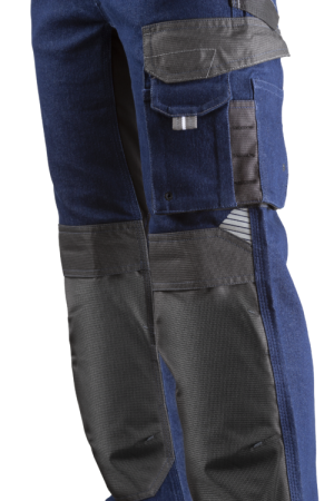 CASITA, Pantaloni în talie din denim elastic, 380 g/mp, buzunare pentru genunchiere Oxford [8]