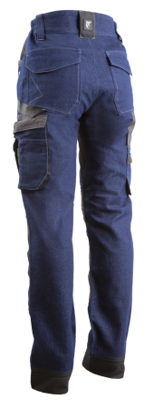 CASITA, Pantaloni în talie din denim elastic, 380 g/mp, buzunare pentru genunchiere Oxford [6]