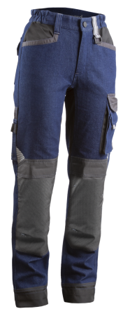Pantaloni în talie - CASITA, Pantaloni în talie din denim elastic, 380 g/mp, buzunare pentru genunchiere Oxford