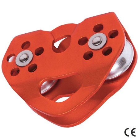 LUCRU LA ÎNĂLȚIME - CD101, Scripete dublu din aluminiu pentru transport orizontal, frânghii până la 13 mm