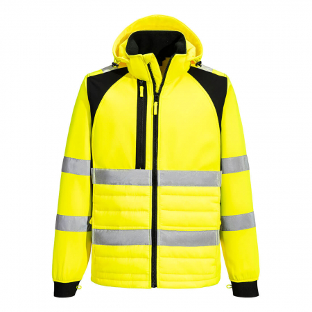 WX2 - CD863, Jachetă HI-VIS tip Softshell, cu glugă detașabilă, din poliester GRS și fleece, 280 g/mp, căptușeală 52 g/mp, umplutură 200 g/mp [3]